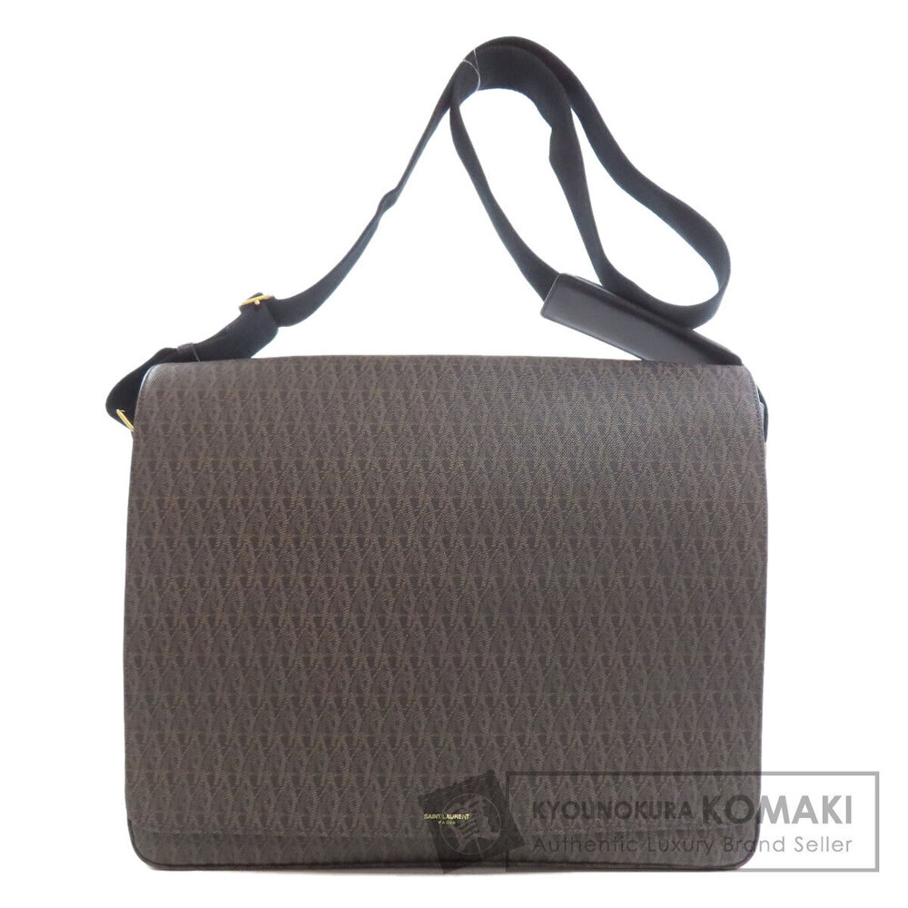Saint Laurent Monogram messenger bag brown canvas repeating YSL logo